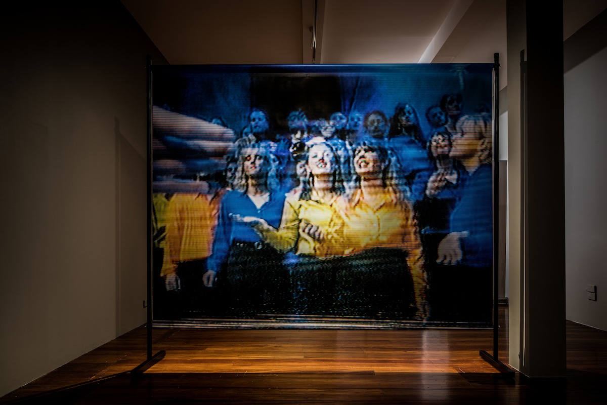 Installation view, pull-up banner stand, 1950 x 2440 mm. Photo: Janneth Gil.